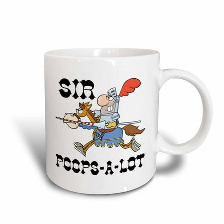 3dRose Funny Knight Sir Poops A Lot - Ceramic Mug 15-ounce