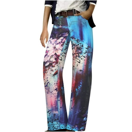Dadaria Boho Pants for Women High Waisted Elastic Waist Stretch Printing Thin Stretch Skinny Button Pants Trousers Light Blue L Female 
Dadaria Boho Pants for Women High Waisted Elastic Waist Stretch Printing Thin Stretch Skinny Button Pants Trousers Light Blue L Female