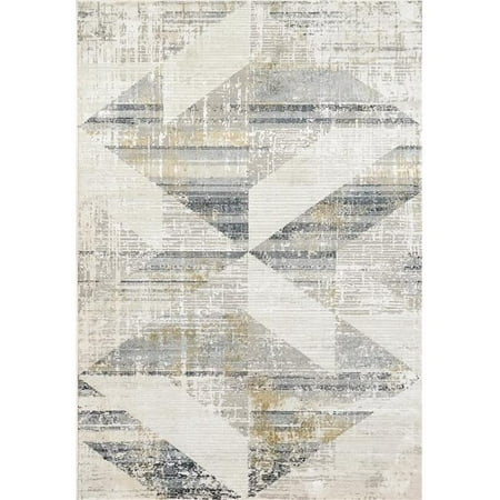 Dynamic Rugs QU91227072155 7 ft. 10 in. x 10 ft. 10 in. Quartz 27072 Area Rug, 155 Ivory & Slate