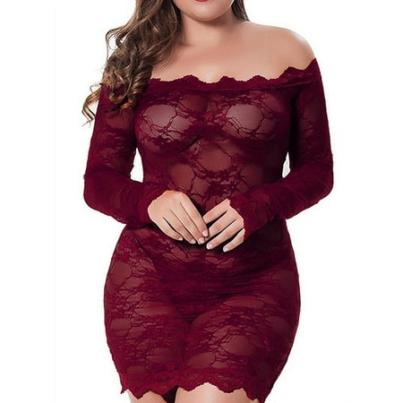 XXLvision Women s Plus Size Lace Lingerie Babydoll Set Nightdress Sleepwear 
XXLvision Women s Plus Size Lace Lingerie Babydoll Set Nightdress Sleepwear