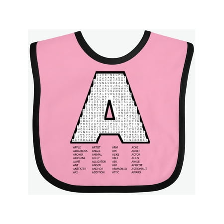 Inktastic A Word Search Puzzle Gift Baby Boy or Baby Girl Bib