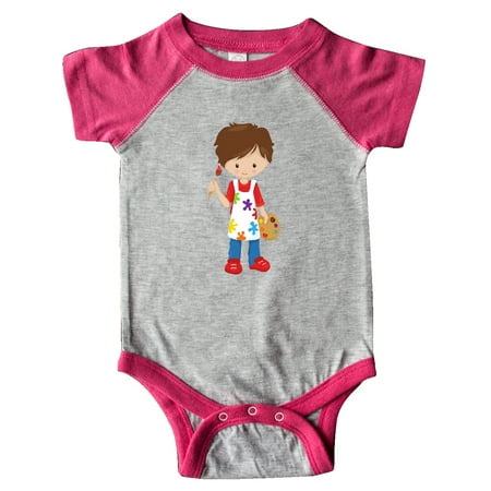 Inktastic Cute Boy Brown Hair Painter Paint Artist Gift Baby Boy Bodysuit