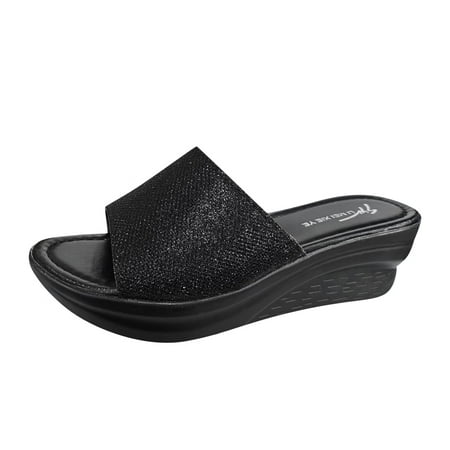 Wedges for Women Summer Womens Fashion Wedges Open Toe Thick Soled Roman Slippers Sandals Pu Black 41
Wedges for Women Summer Womens Fashion Wedges Open Toe Thick Soled Roman Slippers Sandals Pu Black 41