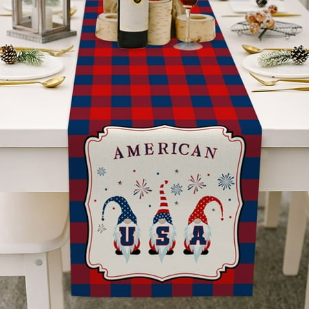 July 4th Independence Day Table Runner Cotton Linen Gnome Tablecloth for Dinning
July 4th Independence Day Table Runner Cotton Linen Gnome Tablecloth for Dinning