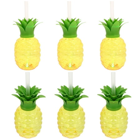 6pcs Plastic Pineapple Cups Pineapple Water Cups Pineapple Beverage Cups