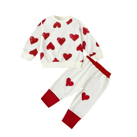 Bslissey Baby Boys Girls 2Pcs Valentine s Day Outfits Heart Print Long Sleeve Sweatshirt + Elastic Waist Pants 3M 6M 9M 12M 18M 24M Infant Toddler Casual Clothes
Bslissey Baby Boys Girls 2Pcs Valentine s Day Outfits Heart Print Long Sleeve Sweatshirt + Elastic Waist Pants 3M 6M 9M 12M 18M 24M Infant Toddler Casual Clothes