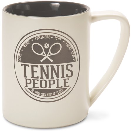 Pavilion - Gray Tennis People Ceramic 18 oz Large Coffee Mug
