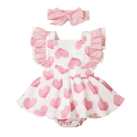 Kucnuzki Newborn Baby Girl Clothes 6 Months Summer Bodysuit 12 Months Fly Sleeve Little Heart Prints Button Closure Romper Bodysuit Headband 2PCS Set Pink
Kucnuzki Newborn Baby Girl Clothes 6 Months Summer Bodysuit 12 Months Fly Sleeve Little Heart Prints Button Closure Romper Bodysuit Headband 2PCS Set Pink