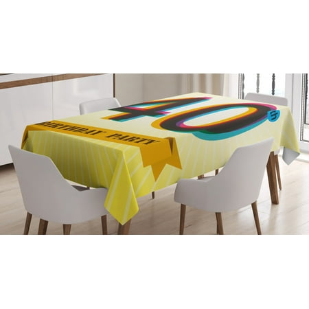 40th Birthday Decorations Tablecloth Vintage Graphic Banner Party Invitation Theme Optical Striped Rectangular Table Cover for Dining Room Kitchen 60 X 84 Inches Multicolor by Ambesonne
40th Birthday Decorations Tablecloth Vintage Graphic Banner Party Invitation Theme Optical Striped Rectangular Table Cover for Dining Room Kitchen 60 X 84 Inches Multicolor by Ambesonne