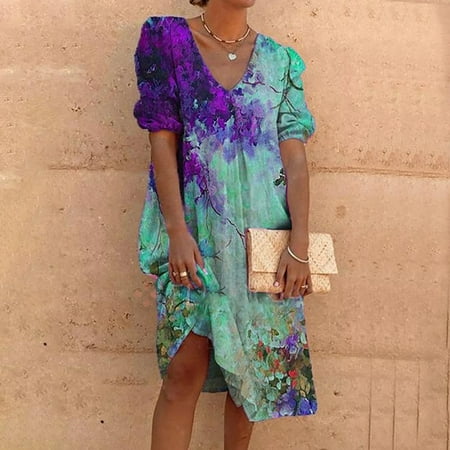 jsaierl Fall Dresses for Women 2022 Short Sleeve Round Neck Dress Boho Print Dresses A Line Loose Fit Mother of The Bride Dresses
jsaierl Fall Dresses for Women 2022 Short Sleeve Round Neck Dress Boho Print Dresses A Line Loose Fit Mother of The Bride Dresses