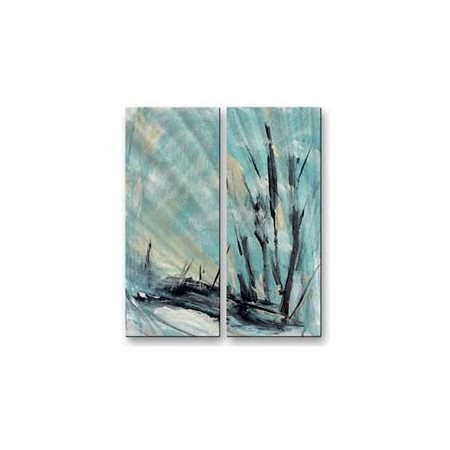 All My Walls 'Winter 3' by Jacqueline Gouveia 2 Piece Painting Print Plaque Set