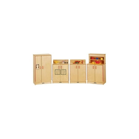 Four Pc Play Kitchen Set in Natural Wood Finish