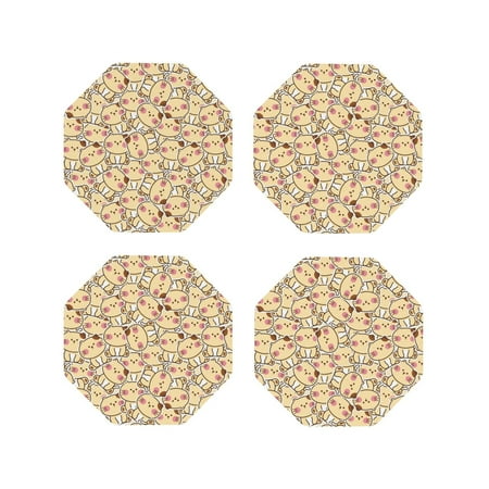 Pofeuu Cute Cats 4 Print Coasters for Drinks 4Pack PU Leather Coasters Bar Drink Coasters for Tabletop Protection Furniture from Damage-Octagon
Pofeuu Cute Cats 4 Print Coasters for Drinks 4Pack PU Leather Coasters Bar Drink Coasters for Tabletop Protection Furniture from Damage-Octagon