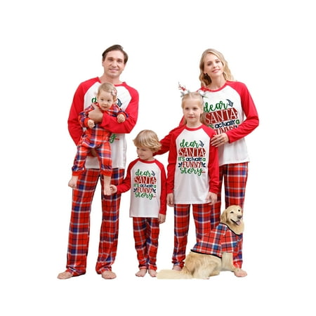 AMILIEe Matching Family Pajamas Sets Christmas PJ s Letter Printed Sleepwear with Plaid Pants
AMILIEe Matching Family Pajamas Sets Christmas PJ s Letter Printed Sleepwear with Plaid Pants