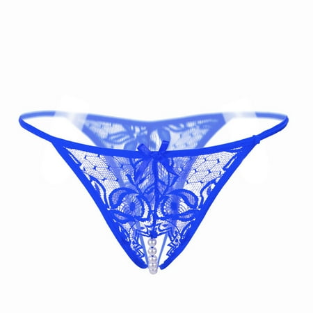 Qcmgmg Seamless Pearl Low Waist Underwear for Women Breathable Lace Panties Women Stretch Soft Thong Blue
Qcmgmg Seamless Pearl Low Waist Underwear for Women Breathable Lace Panties Women Stretch Soft Thong Blue