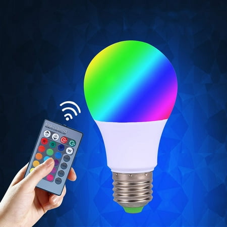 

LED Color Changing Light Bulb with Remote Control - 16 Different Color Choices Smooth Fade Flash or Strobe Mode - Smart Remote Lightbulb - RGB & Multi Colored - Makes a Perfect Gift