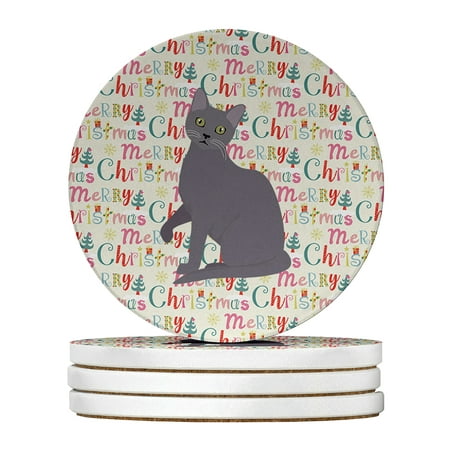 Korat Cat Christmas Large Sandstone Coasters Pack of 4 4 in x 4 in