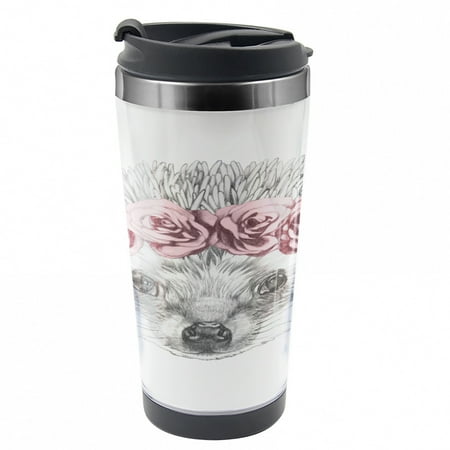Hedgehog Travel Mug Hand Drawn Romantic Wreath Steel Thermal Cup 16 oz by Ambesonne
Hedgehog Travel Mug Hand Drawn Romantic Wreath Steel Thermal Cup 16 oz by Ambesonne