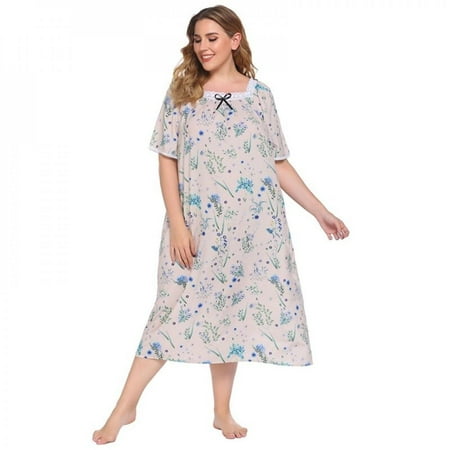 BRAND PROMITON!Spring Autumn Ladies Short-Sleeved Printed Flowers Nightgowns Casual Loose Large Size Female Nightdress
BRAND PROMITON!Spring Autumn Ladies Short-Sleeved Printed Flowers Nightgowns Casual Loose Large Size Female Nightdress
