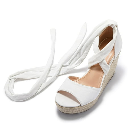 Saodimallsu Women Lace up Espadrilles Platform Wedges Sandals Heels Tie Ankle Strap Summer Shoes
Saodimallsu Women Lace up Espadrilles Platform Wedges Sandals Heels Tie Ankle Strap Summer Shoes