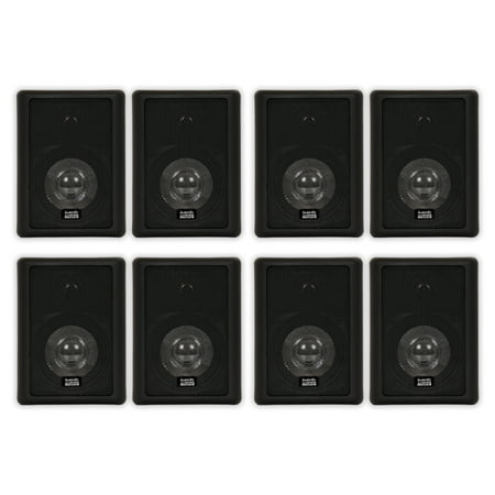 Acoustic Audio 151B Indoor Outdoor 2 Way Speakers 2400 Watt Black 4 Pair Pack 151B-4Pr