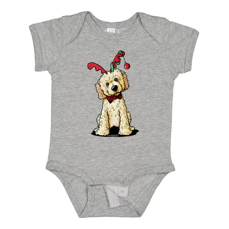 Inktastic KiniArt Goldendoodle Reindeer Gift Baby Boy or Baby Girl Bodysuit