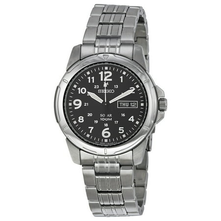 Seiko Men's Solar SNE095 Black Stainless-Steel Quartz Watch