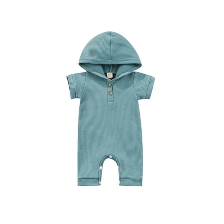 Binpure Baby Summer Short Sleeve Jumpsuit Solid Color 1/4 Button Newborn Girl Boy Hooded Rompers
Binpure Baby Summer Short Sleeve Jumpsuit Solid Color 1/4 Button Newborn Girl Boy Hooded Rompers