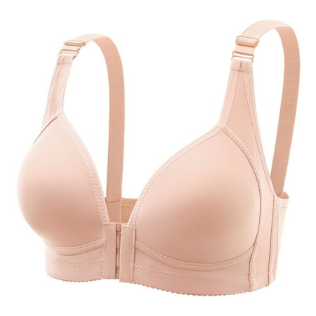 

Hfyihgf Push Up Bras for Women Deep Cup No Underwire Shaping Lifting Bras Front Closure Wireless Sexy Bras Full Coverage Large Breasts Bra Pink M