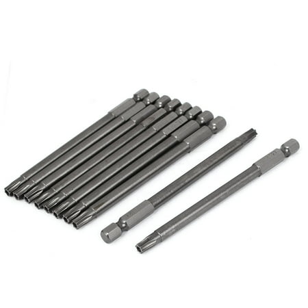 Unique Bargains 10 Pcs TT27 Magnetic Torx Security Screwdriver Bits 4 Long
