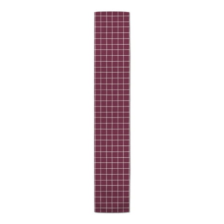 Creative Products Hand Drawn Plaid Burgundy 16x72 Poly Twill Table Runner