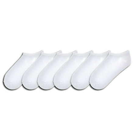 Women s K. Bell Basic Ankle Socks - Six Pack WHT NS