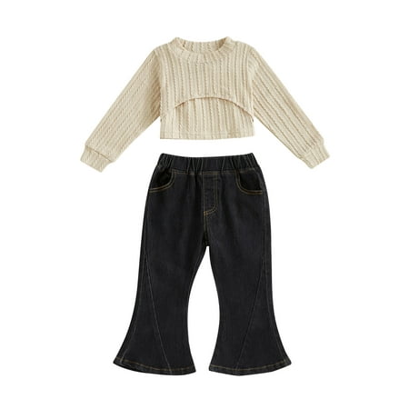 Bmnmsl Girl Sets Long Sleeve High Neck Tops Solid Color Vest Denim Flared Pants
Bmnmsl Girl Sets Long Sleeve High Neck Tops Solid Color Vest Denim Flared Pants