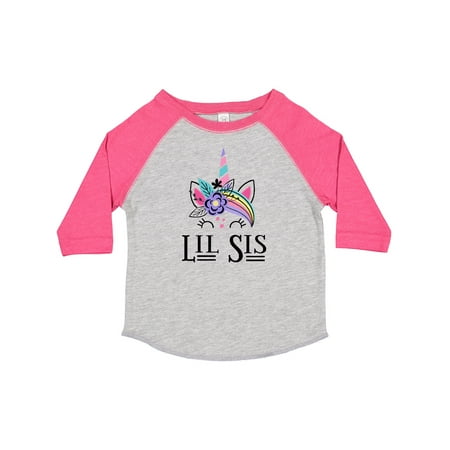 Inktastic Little Sister Unicorn Lil Sis Outfit Gift Toddler Toddler Girl T-Shirt