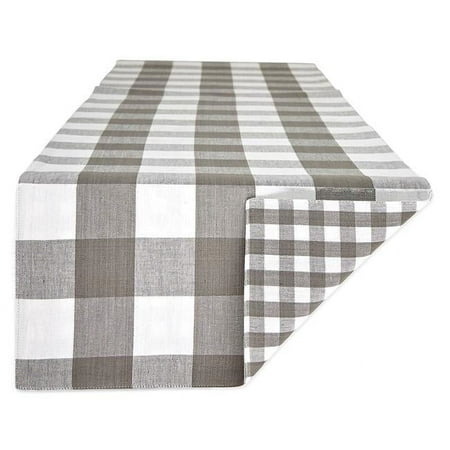 14 x 72 in. Grey & White Reversible Gingham & Buffalo Check Table Runner
14 x 72 in. Grey & White Reversible Gingham & Buffalo Check Table Runner
