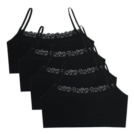 LICHENGTAI 4pcs Girls Bra Cotton Bra Full Cup Breathable Bra for Adolescent Girls Aged 8-15 One Size Black
LICHENGTAI 4pcs Girls Bra Cotton Bra Full Cup Breathable Bra for Adolescent Girls Aged 8-15 One Size Black