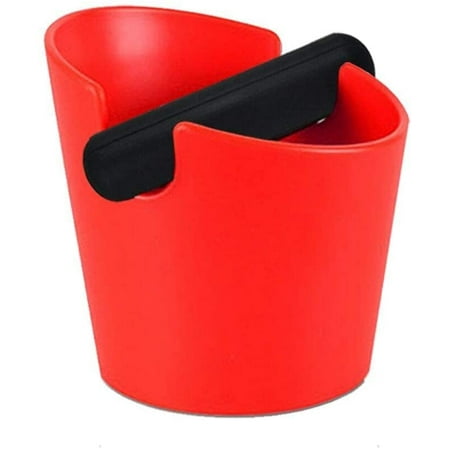Coffee Knock Box for Espresso Coffee with Non-Slip Rubber- Red