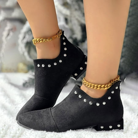 XDDST Boots for Women Ankle-High Flat Autumn and Winter Retro Pointed Toe Back Zipper Low Heel Ankle Boots Black Boots for Women Black
XDDST Boots for Women Ankle-High Flat Autumn and Winter Retro Pointed Toe Back Zipper Low Heel Ankle Boots Black Boots for Women Black