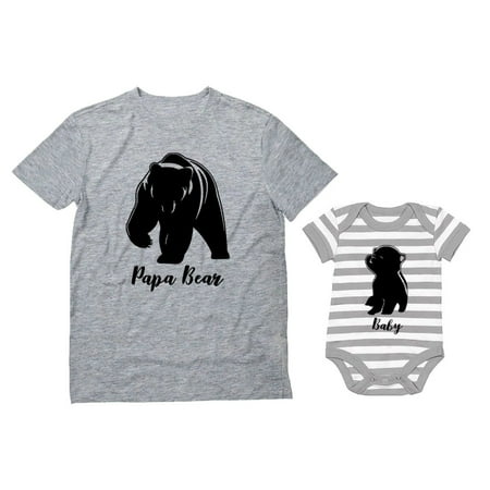 Baby & Papa Bear Men s T-shirt & Baby Bodysuit Outfit Father & Son Matching Set Dad Gray XX-Large / Baby gray/white NB (0-3M)
Baby & Papa Bear Men s T-shirt & Baby Bodysuit Outfit Father & Son Matching Set Dad Gray XX-Large / Baby gray/white NB (0-3M)