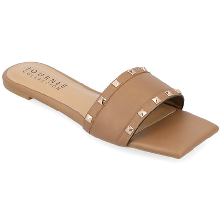 Journee Collection Womens Treena Tru Comfort Foam Slip On Slide Flat Sandals