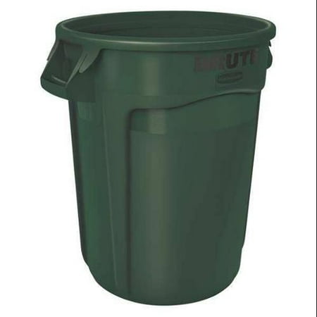 Rubbermaid 32 gal. Round Dark Green Trash Can, FG263200DGRN