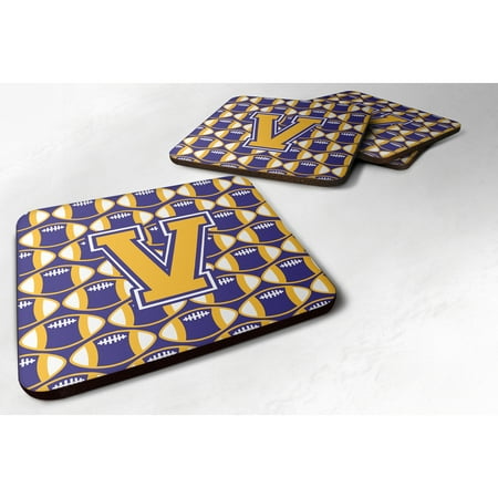 Carolines Treasures CJ1064-VFC Letter V Football Purple and Gold Foam Coaster Set of 4 3 1/2 x 3 1/2 multicolor
Carolines Treasures CJ1064-VFC Letter V Football Purple and Gold Foam Coaster Set of 4 3 1/2 x 3 1/2 multicolor