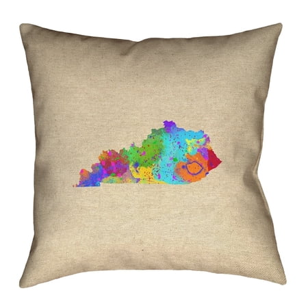 ArtVerse Katelyn Smith Kentucky Watercolor (Pillow Cover Only) - Poly Twill