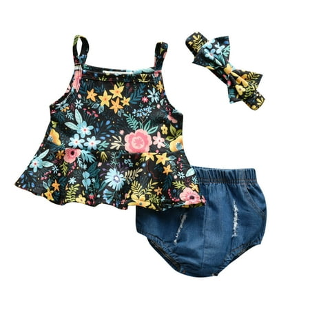 EHTMSAK Newborn Infant Baby Toddler Girl Clothing Set Sleeveless Outfits Summer Floral Cami Top and Shorts Set Blue 0-18M 70
EHTMSAK Newborn Infant Baby Toddler Girl Clothing Set Sleeveless Outfits Summer Floral Cami Top and Shorts Set Blue 0-18M 70