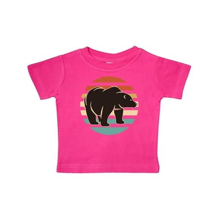 Inktastic Bear Silhouette Retro Sunset Gift Baby Boy or Baby Girl T-Shirt