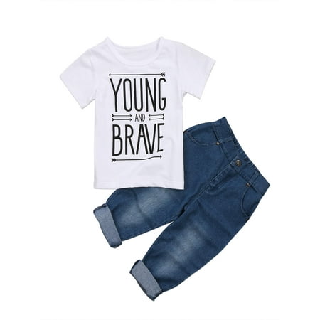 2Pcs Toddler Kids Baby Boy Girl Summer Clothes Short Sleeve T Shirts Denim Pants Outfit Sets
2Pcs Toddler Kids Baby Boy Girl Summer Clothes Short Sleeve T Shirts Denim Pants Outfit Sets