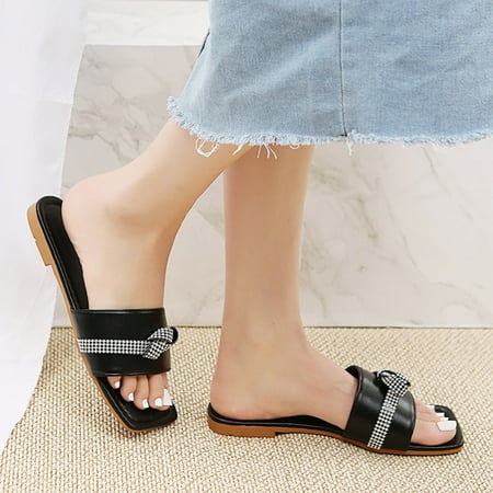 MIASHUI shoes for women Ladies Fashion Solid Color Leather Surface Rhinestone Flat Beach Slippers
MIASHUI shoes for women Ladies Fashion Solid Color Leather Surface Rhinestone Flat Beach Slippers