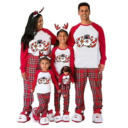 Youweixiong Matching Family Pajamas Sets Christmas PJ s Letter Snowman Print and Plaid Printed Long Sleeve Tee and Bottom Set
Youweixiong Matching Family Pajamas Sets Christmas PJ s Letter Snowman Print and Plaid Printed Long Sleeve Tee and Bottom Set