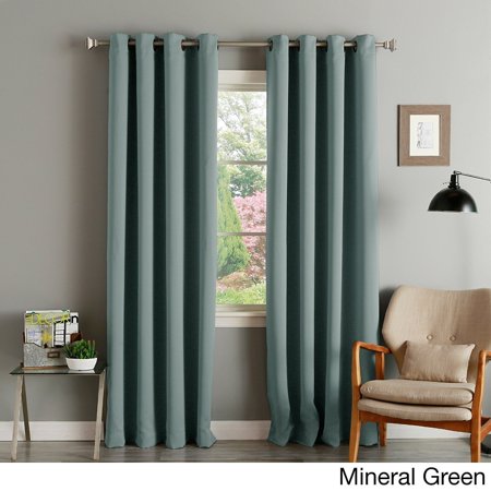 I Love Living Aurora Home Thermal Insulated Blackout Grommet Top Curtain Panel Pair Mineral 52 X 120 120 Inches