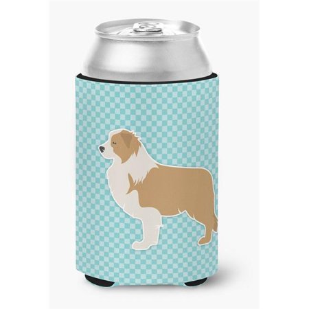 Red Border Collie Checkerboard Blue Can or Bottle Hugger 
Red Border Collie Checkerboard Blue Can or Bottle Hugger